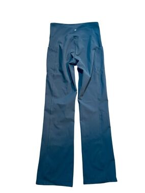 Marika dark grey tummy control hi-waist yoga pants flare pockets